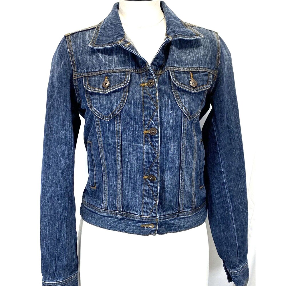 Mudd Juniors Women's Truckers Jacket Size Medium Denim Jean Jacket RN73277